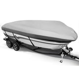 Marine-Grade Waterproof Boat Cover for 12-15.5ft Trailers - Durable 600D Polyester - Front View