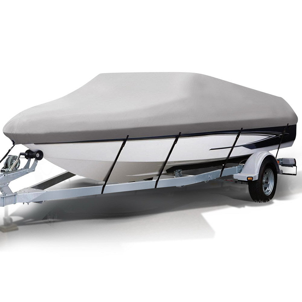 Heavy-Duty Waterproof Boat Cover for 14 to 16 Foot Vessels - Grey