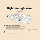 Waterproof Grey Boat Cover for 16 to 18.5 Foot Vessels - Front View