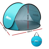 Weisshorn Instant Pop-Up Beach and Camping Tent - Portable Sun Shade Shelter for 3 Personen - Side View