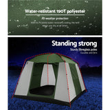 Weisshorn 6-Person Family Camping Dome Tent with Weatherproof Design - Low Angle