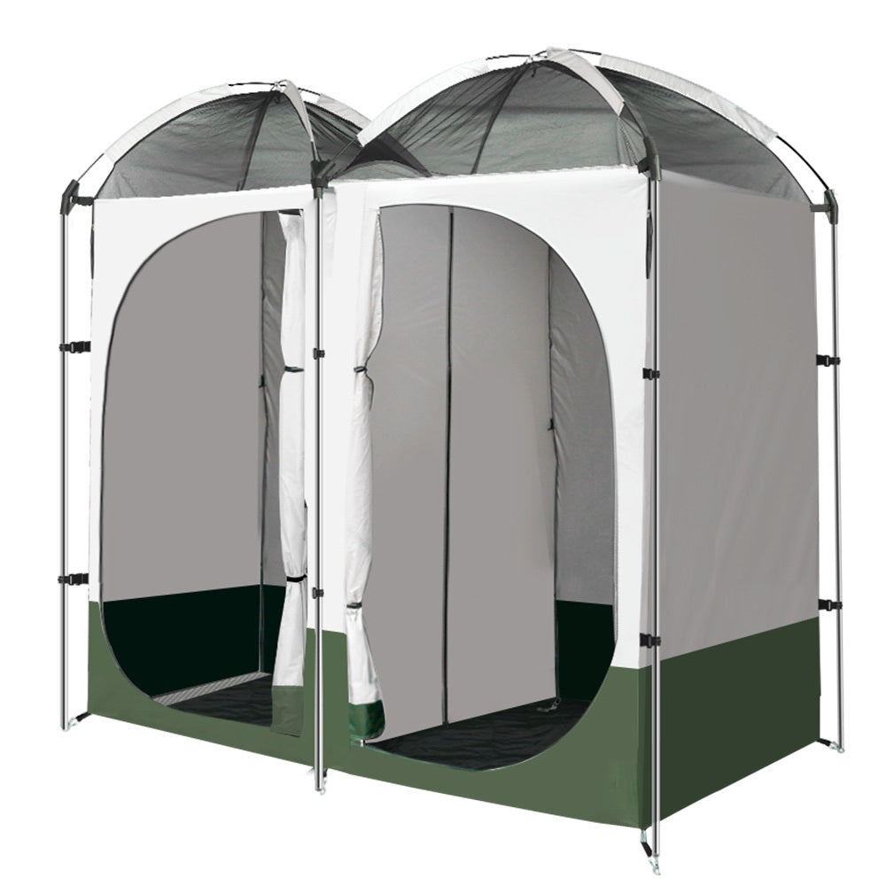 Weisshorn Portable Outdoor Shower and Changing Tent - Double Room, Green