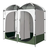 Weisshorn Portable Outdoor Shower and Changing Tent - Double Room, Green - Top-Down View