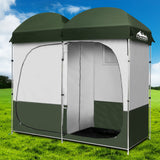 Weisshorn Portable Outdoor Shower and Changing Tent - Double Room, Green