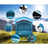Weisshorn Portable Outdoor Privacy Shower Tent with Toilet & Change Room - Blue - Rear View