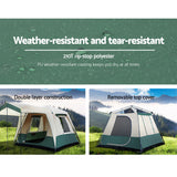 Weisshorn Easy Setup 4-Person Family Camping Dome Tent with Instant Pop-Up Design - 45-Degree Angle