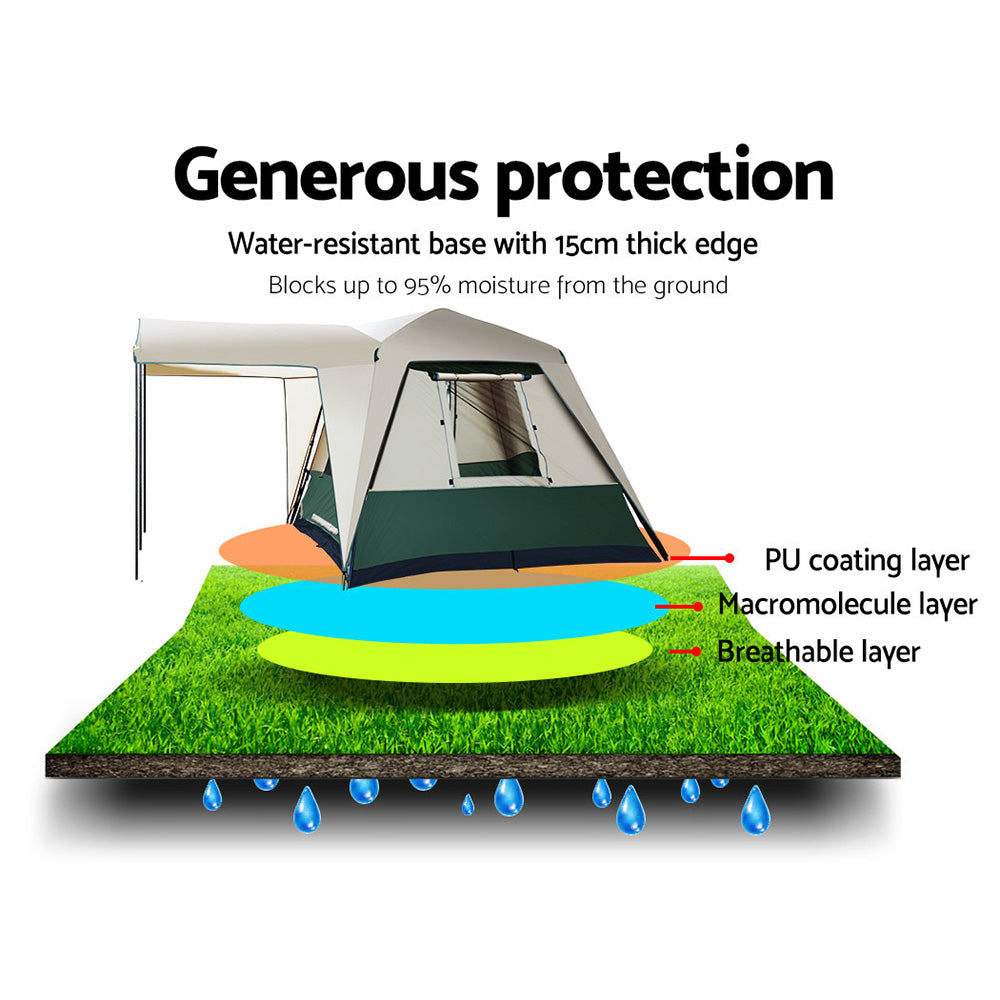 Weisshorn Easy Setup 4-Person Family Camping Dome Tent with Instant Pop-Up Design