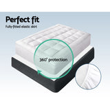 Giselle Premium Bamboo Fibre Pillowtop Mattress Protector for Single Beds - 45-Degree Angle