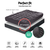 Giselle Premium Pillowtop Double Mattress Topper with 1000GSM Bamboo Charcoal Microfibre Filling - Front View