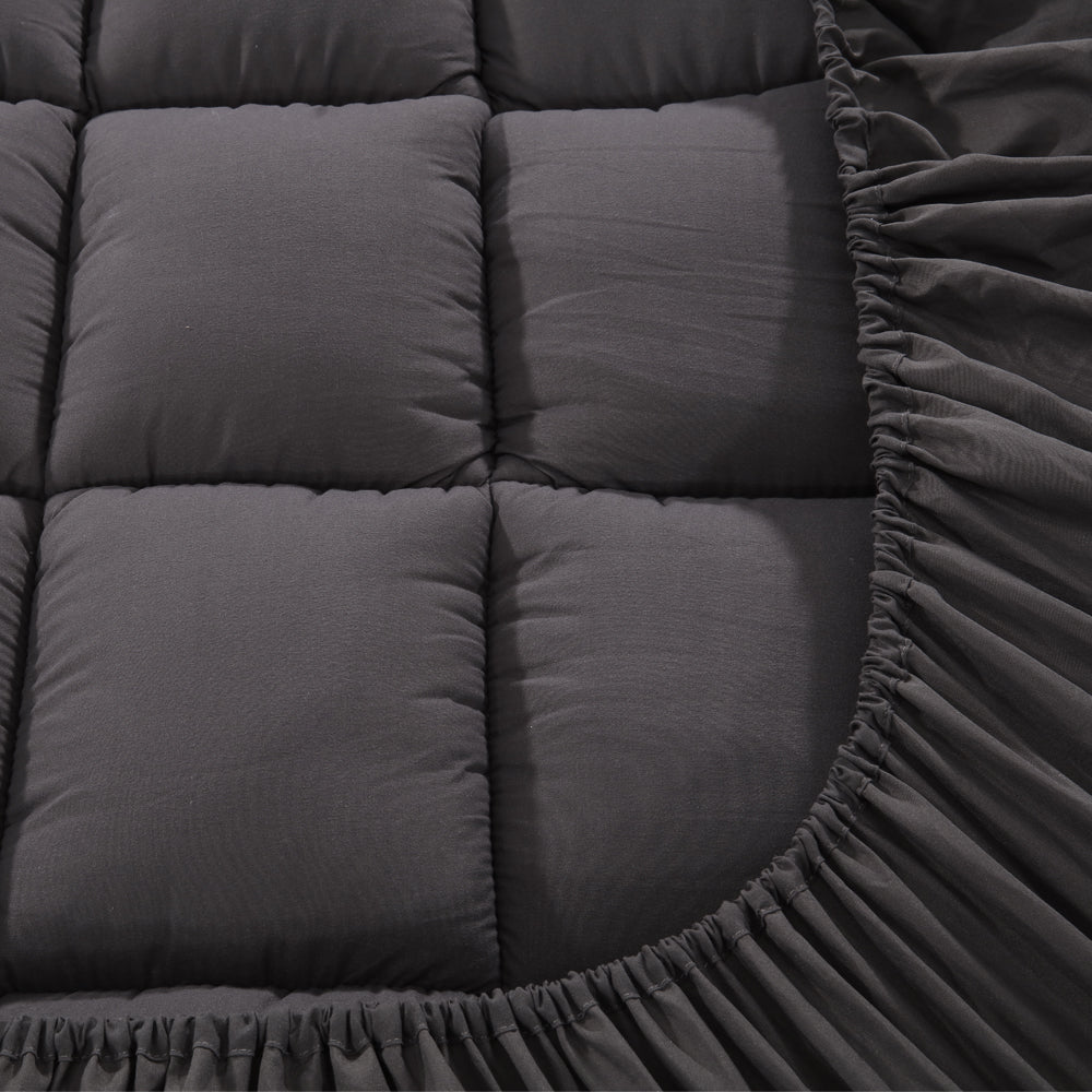 Giselle Luxury King Mattress Topper with 1000GSM Bamboo Charcoal Microfibre Filling