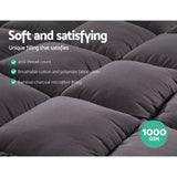 Giselle Luxury King Mattress Topper with 1000GSM Bamboo Charcoal Microfibre Filling - 45-Degree Angle