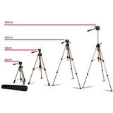 160cm Lightweight Aluminium Tripod with Dual Bubble Levels for Cameras and Camcorders - Side View