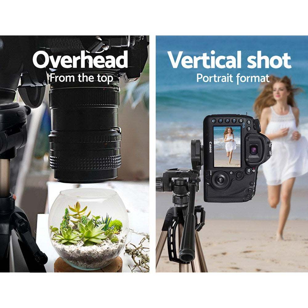 160cm Lightweight Aluminium Tripod with Dual Bubble Levels for Cameras and Camcorders