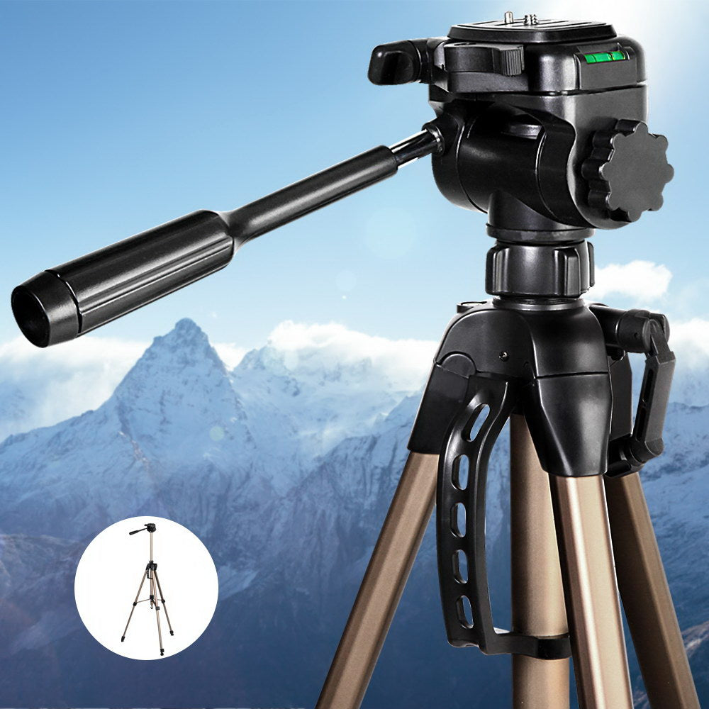 160cm Lightweight Aluminium Tripod with Dual Bubble Levels for Cameras and Camcorders