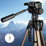160cm Lightweight Aluminium Tripod with Dual Bubble Levels for Cameras and Camcorders - Close-Up Angle