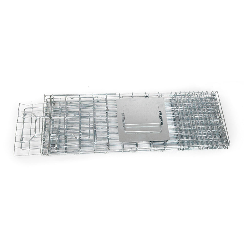 Large Silver Humane Animal Capture Cage - 66 x 23 x 25cm