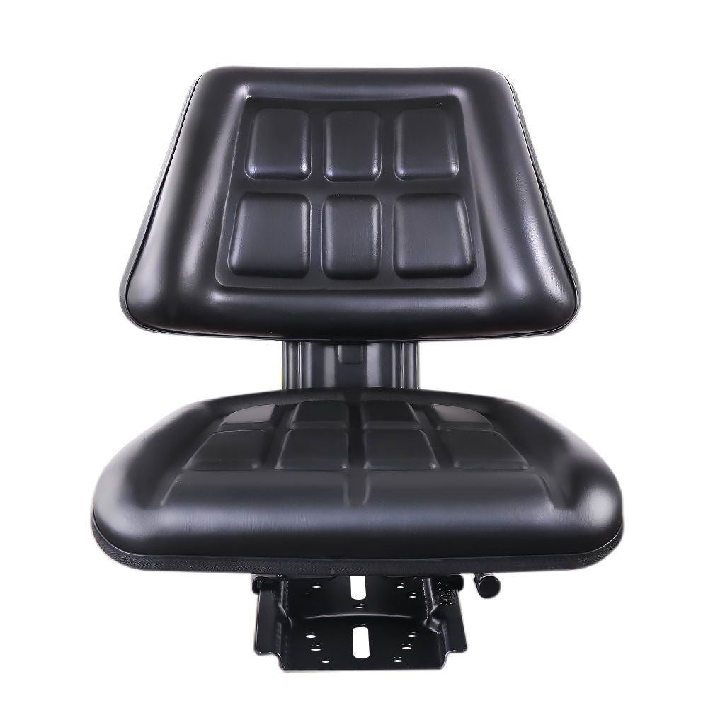Ergonomic Black PU Leather Tractor Seat with Adjustable Sliding Track