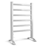 Portable 6-Bar Electric Towel Warmer - Rapid Heat Aluminum Design