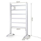 Portable Electric Towel Warmer Rack with Timer - Aluminium Heated Towel Rail for Bathroom and Bedroom - Front View