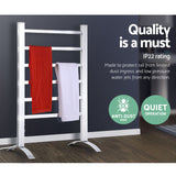 Portable Electric Towel Warmer Rack with Timer - Aluminium Heated Towel Rail for Bathroom and Bedroom - Top-Down View