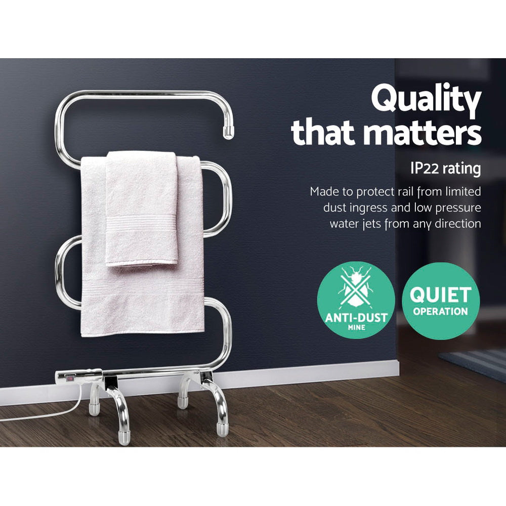 Modern 5-Bar Freestanding Electric Towel Warmer Rack - Rapid Heating & Sleek Design