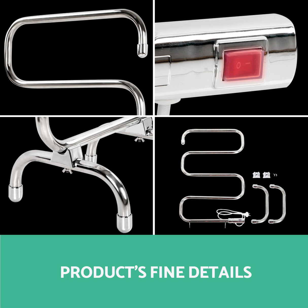 Modern 5-Bar Freestanding Electric Towel Warmer Rack - Rapid Heating & Sleek Design