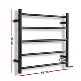 Sleek 5-Rail Electric Heated Towel Rack for Ultimate Bathroom Comfort - Front View