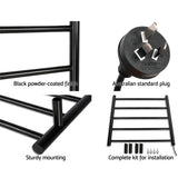 Sleek 5-Rail Electric Heated Towel Rack for Ultimate Bathroom Comfort - 45-Degree Angle