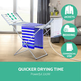 Electric Portable Towel Warmer & Versatile Clothes Drying Rack with 18 Heating Rods - Top-Down View