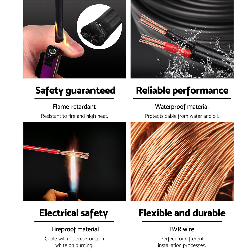 30M Twin Core 2.5MM Electrical Extension Cable for Car and Solar Panel - 450V SAA Certified