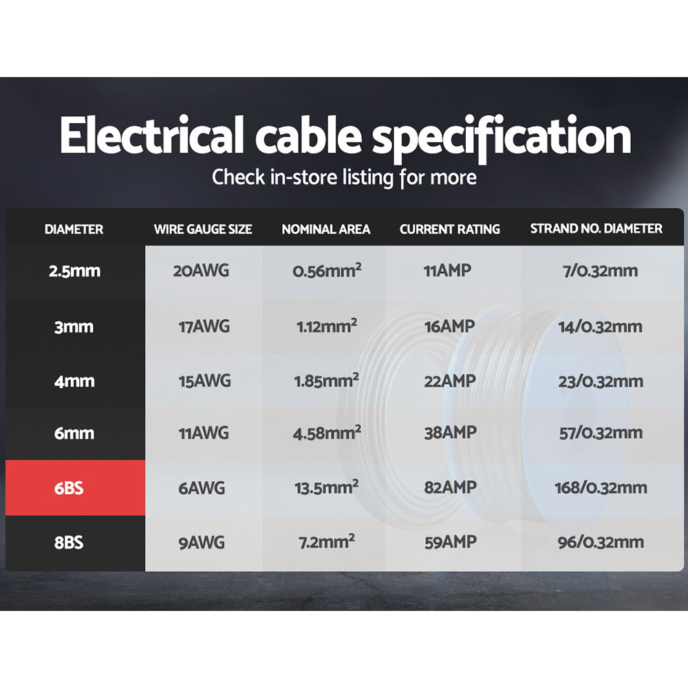 High-Performance 6B&S Twin Core Automotive Electrical Cable 450V 10M with PVC Sheathing