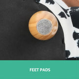 Adorable Cow-Themed Kids Ottoman Stool - Soft Fabric Footrest for Children - 45-Degree Angle
