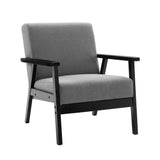 Skane Upholstered Dining Armchair - Black & Grey - Front View