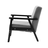 Skane Upholstered Dining Armchair - Black & Grey - 45-Degree Angle