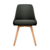 Artiss Set of 2 Replica Dining Chairs Beech Wooden Chair Cafe Kitchen Fabric Charcoal
