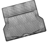 Carbon Fiber Style 1-Piece Boot Mat - Aluminium Look [Heavy Duty Rubber]