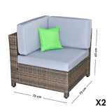 Milano Decor Contemporary 5-Piece Rattan Outdoor Sofa Set in Oatmeal and Black with Coffee Table - Extra Image