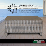 Milano Decor Contemporary 5-Piece Rattan Outdoor Sofa Set in Oatmeal and Black with Coffee Table - Extra Image