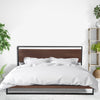 Milano Decor Azure Bed Frame With Headboard Black Wood Steel Platform Single
