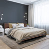 Milano Decor Azure Bed Frame With Headboard Black Wood Steel Platform King