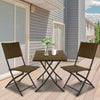 Arcadia Furniture Outdoor 3 Piece Foldable Rattan Coffee Table Set Garden Patio Oatmeal
