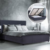 Milano Luxury Gas Lift Bed Frame Base And Headboard With Storage All Sizes Charcoal Queen