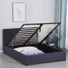Milano Luxury Gas Lift Bed Frame Base And Headboard With Storage All Sizes Charcoal Queen