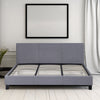 Milano Sienna Luxury Bed Frame Base And Headboard Solid Wood Padded Linen Fabric Grey Queen