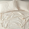 Royal Comfort Stripes Linen Blend Sheet Set Bedding Luxury Breathable Ultra Soft Beige Queen