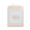 Royal Comfort Striped Flax Linen Blend Quilt Cover Set Soft Touch Bedding - Queen - Beige