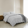 Royal Comfort Striped Flax Linen Blend Quilt Cover Set Soft Touch Bedding - Queen - Grey