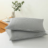 Royal Comfort Striped Flax Linen Blend Quilt Cover Set Soft Touch Bedding - Queen - Charcoal