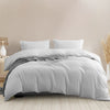 Royal Comfort Striped Flax Linen Blend Quilt Cover Set Soft Touch Bedding - King - Grey