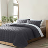 Royal Comfort Coverlet Set Bedspread Soft Touch Easy Care Breathable 3 Piece Set - Queen - Charcoal